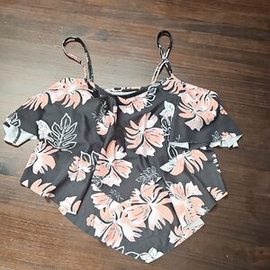 3 For $10. Floral Black and Peach Women's Tankini